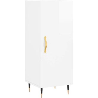 vidaXL Vidaxl - Aparador de madera contrachapada blanco brillante 34,5x34x90 cm
