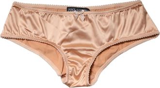 Dolce & Gabbana Bottoms, female, Beige, Size: S Silk Stretch Mid Waist Brief Panty