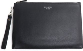 Bulgari Black Leather Clutch Bag (Pre-Owned)