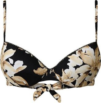 Twin-Set floral-print push-up bikini top - women - Polyamide/Elastane - 3-B - Black