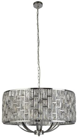 Searchlight Dimmbare Design Pendellampe Bijou Silber/Klar ø 65 cm - 8-flammig