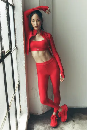 Alo | Airlift High-Waist Ignite 7/8 Legging in Bright Red, Size: Medium