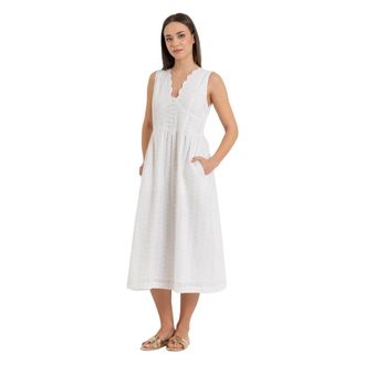 Kocca Midi Dresses, female, White, Size: XS Sleeveless Cotton Midi Dress