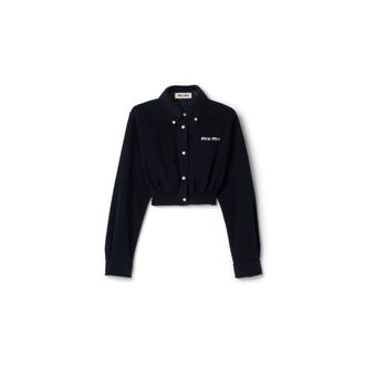 Miu Miu Fleece Shirt, Woman, Navy, Size 36