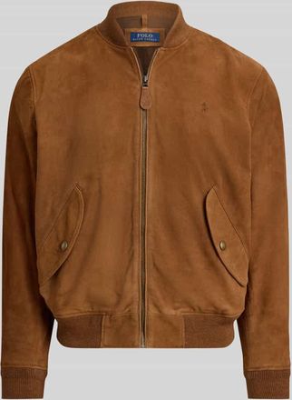 Polo Ralph Lauren Regular Fit Lederjacke mit seitlichen Pattentaschen in Camel, Gr&ouml;&szlig;e L