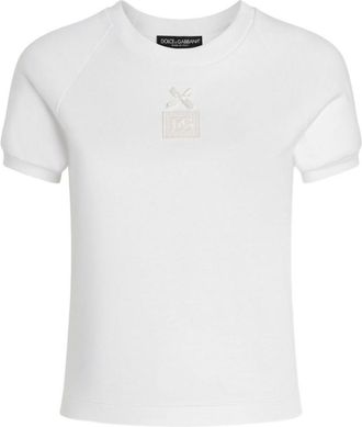 Dolce & Gabbana White Logo Crew Neck T-Shirt