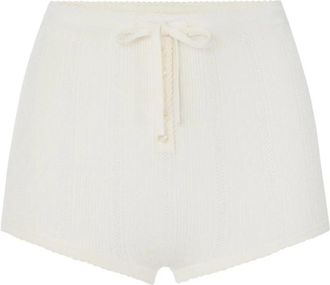 Elisabetta Franchi Knit Openwork Briefs - Dames - Bermuda - Beige - L - Korte Broeken