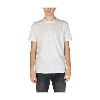 HUGO BOSS Hugo, T-Shirts, male, White, Size: 2XL Mens Spring/Summer Cotton T-Shirt