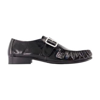 Marni Schoenen, Heren, Zwart, 42 EU, Leer, Fringe Leren Loafers