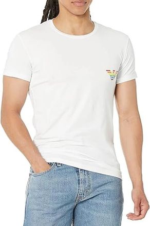 Emporio Armani Rainbow Logo T-Shirt - Heren - T-shirts - Wit - S - Katoen - Tops
