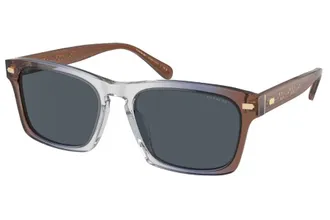 Coach Mens 57mm Pecan Blue Grey Gradient Sunglasses