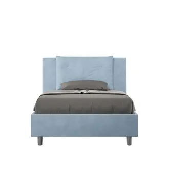 Itamoby Itamoby - Letto Singolo Rivestito In Microfibra - Appia - Dimensione Rete: 100x200 - Tipologia Letto: Senza Rete - Colore: Azzurro