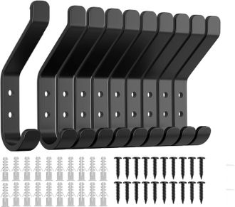OEM Juego De 10 Ganchos De Pared Atornillables, Aptos Para Paneles Insonorizantes, Revestimientos, Dormitorios, Salas De Estar, Ba&ntilde;os, Vestidores, Percher