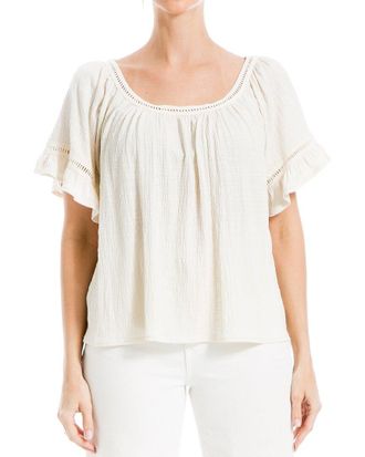 Max Studio Crochet Trim Top