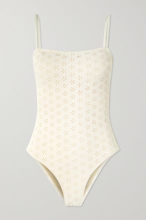 Peony + Net Sustain Costume Da Bagno In Pizzo Sangallo Riciclato - Bianco