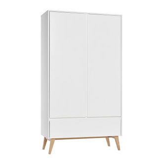 OEM Armoire 2 Portes 1 Tiroir Pinio Swing - Blanc Et Bois