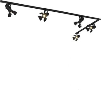 QAZQA Sistema rieles con 5 foco negros