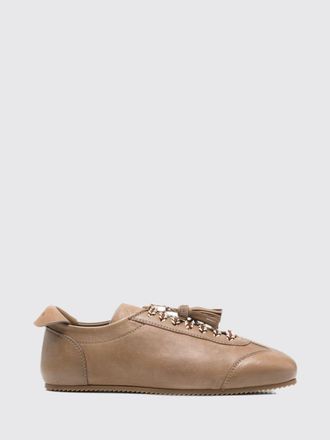 Fabiana Filippi Low Top Smooth Leather Sneakers with Tassels and Round Toe