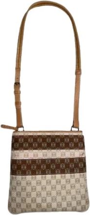 Loewe Pre-owned Katoenen Crossbodytas - Dames - Vintage Schoudertas - Beige - ONE Size - Katoen - Vintage