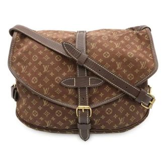 Louis Vuitton Pre-owned Monogram Mini Lin Saumur 30 Schoudertas - Dames - Pre-owned - Bruin - Maat: ONE Size Leer
