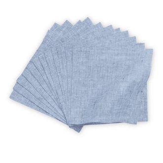 Solino Home Linen Cocktail Napkins Set of 12, 6 x 6 Inch for Dining Table, Holiday and Everyday Table Decor - Athena in Chambray Blue at Nordstrom