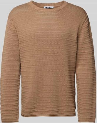 Review Strickpullover mit gerippten Abschl&uuml;ssen in Mud, Gr&ouml;&szlig;e M