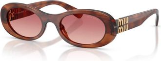Miu Miu Ovale zonnebril - Dames - Zonnebrillen - Bruin - 50 MM - Accessoires