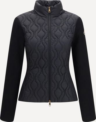 Moncler Cardigan imbottito con zip in cotone Woman XS