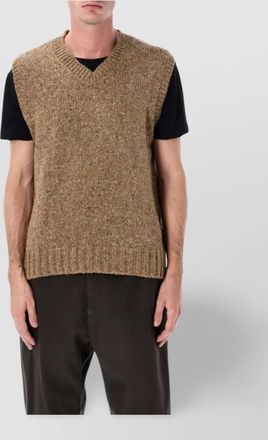 Howlin sleeveless v neck ribbed knit vest