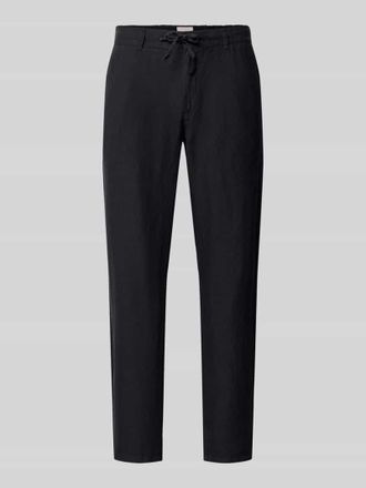 Brax Brax Straight Fit Leinenhose mit Tunnelzug in Black, Gr&ouml;&szlig;e 31/32