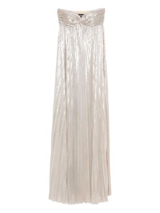 Retrof&ecirc;te strapless-design maxi dress - women - Polyester/Elastane - S - Neutrals