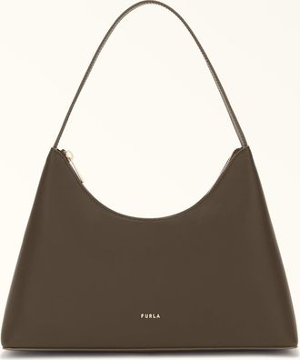 Furla Diamante Borsa A Spalla S Mogano Viola Pelle Di Vitello Sidney Donna