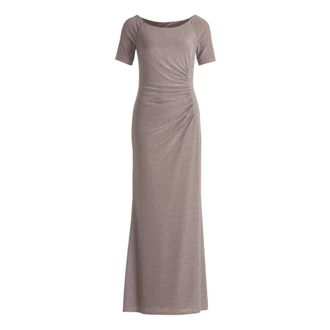 Vera Mont Glitter Avondjurk met Figuurverbeterend Ontwerp - Dames - Avondkleed - Bruin - 2XL - Kleedjes