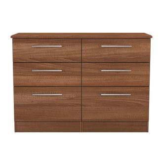 Welcome Furniture Sofia Ready Assembled 6 Drawer Wide Chest in Noche Walnut - Welcome Furniture | TJ Hughes