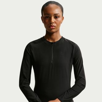 Nike Womens Court Advantage Dri-FIT Mid-Layer Tennis Top in Black | FZ6737-010