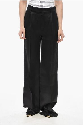 Saint Laurent Silk Satin Palazzo Pants size 42