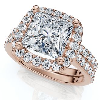 Pompeii3 Certified 2 3/4Ct Princess Cut Diamond Engagement Wedding Ring Set 14k Lab Grown