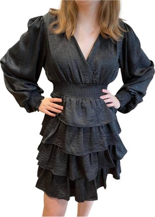 Caramela Emma Satin Dress In Black