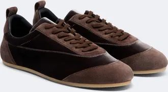 Jil Sander Etage suede-trimmed velvet sneakers