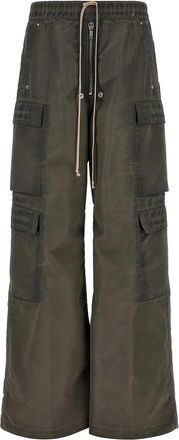 Rick Owens Grey Double Cargo Jumbo Belas Satin Trousers
