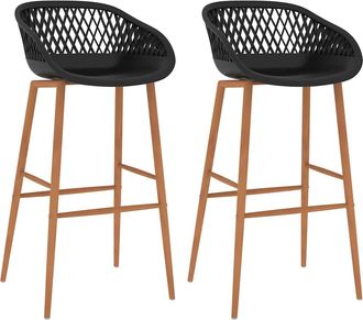 vidaXL Taburetes De Cocina 2 Unidades Negro Vidaxl