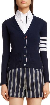 Thom Browne Classic V-Neck Cashmere Cardigan in Navy at Nordstrom, Size 6 Us