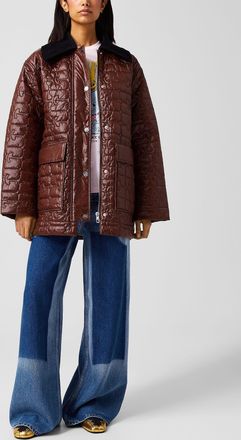 Ganni Womens Wide-leg soft-denim jean