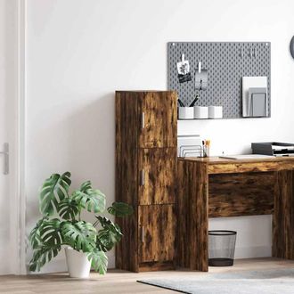 vidaXL Highboard Rovere Fumo 31,5 X 32 X 124 Cm Legno Multistrato - Vidaxl