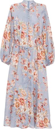 Zimmermann Awaken Billow Floral Midi Dress