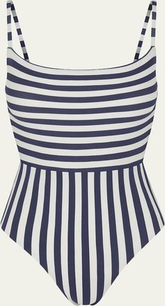 Anemos Mixed Stripes Square-Neck One-Piece Swimsuit