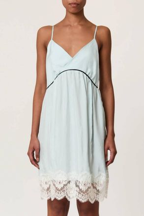 Plan C Dress Light Viscose Twill Lace In Morning Mist