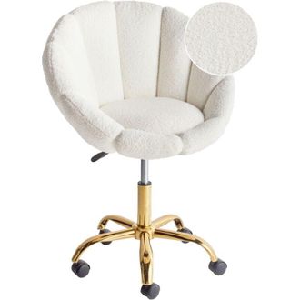 Beliani Desk Chair ANNABELLE Boucle White