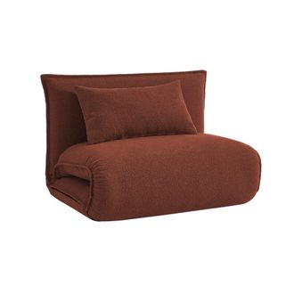 Sweeek Sill&oacute;n cama convertible de tejido borreguito, terracota