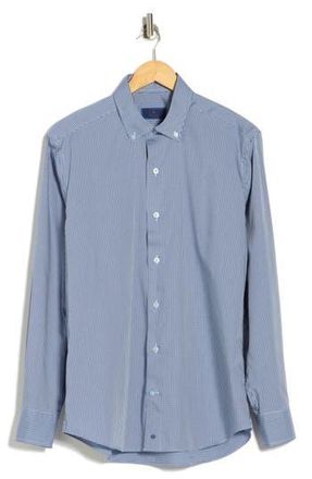 David Donahue Casual Cotton Sport Shirt in Navy/Sky at Nordstrom Rack, Size Xx-Large